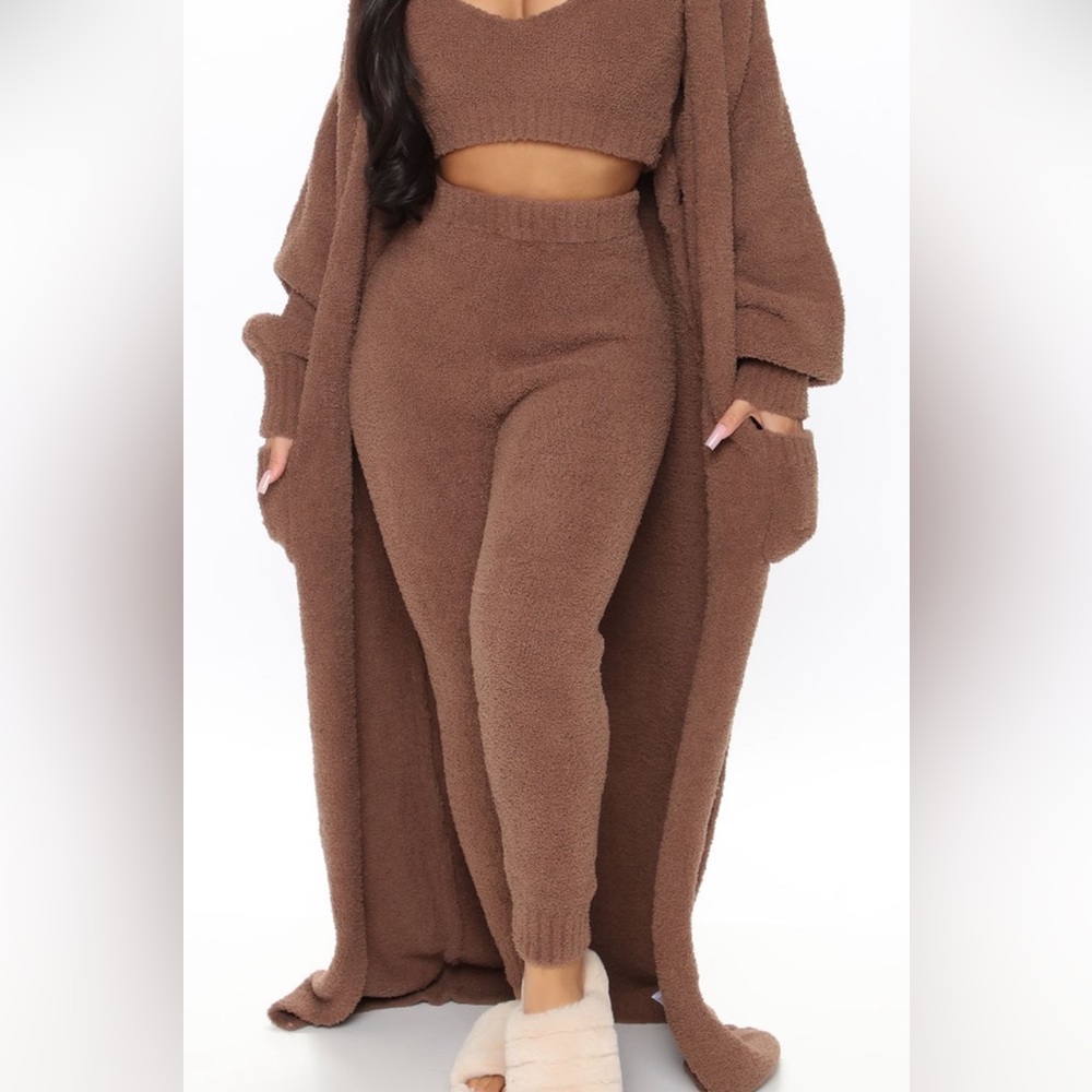 Cozy Brown Fleece Lounge Set